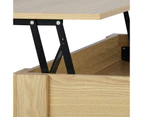 Oikiture Coffee Table Lift Up Top - Natural