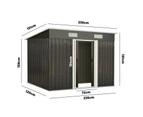 Livsip 2.38x1.31M Garden Shed Yardsaver Spacemaker - Zinc