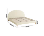 Oikiture Bed Frame King Size Arched Beds Platform Beige Fabric