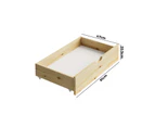 Oikiture 2x Bed Frame Storage Drawers Trundle Wooden