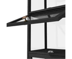 Oikiture Display Cabinet Slim Storage 5-Tier Shelves Clear Bookcase Rack Black