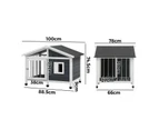 Alopet Wooden Pet Dog Kennel Awning Cabin Log Box Home Dog Cage Timber House