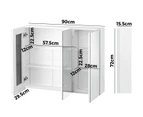 Welba Bathroom Mirror Cabinet Vanity Medicine Wall Storage White 900mm x 720mm