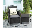 Livsip Patio Furniture 3 Piece Outdoor Setting Bistro Set Chair Table Wicker Garden