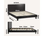 Oikiture Bed Frame Double Size Platform Bed Base Frame Leather Headboard