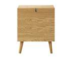 Oikiture Bedside Tables 2 Drawers Side Table Nightstand Storage Cabinet Wood