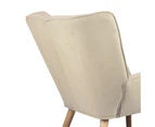 Oikiture Armchair Fabric Upholstered Beige