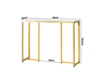 Oikiture Console Table Hallway Entry Side Tables Marble Effect Hall Display White&Gold