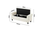 Oikiture Storage Ottoman Blanket Box Sherpa Fabric Arm Foot Stool Couch Large