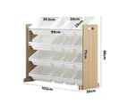 Oikiture Kids Toy Box Organiser 16 Bins Display Shelf Storage Rack Drawer
