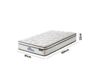 Bedra Single Mattress Luxury Boucle Fabric Euro Top Pocket Spring Bed Medium 22cm