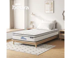 Bedra Single Mattress Luxury Boucle Fabric Euro Top Pocket Spring Bed Medium 22cm