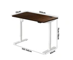 Oikiture 150CM Electric Standing Desk Single Motor Height Adjustable Sit Stand Table Top Walnut