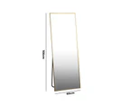 Oikiture 166x60cm Full Length Mirror Rectangle Dressing Floor Mirrors Free Standing Gold