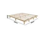 Oikiture Bed Frame King Size Wooden Bed Base Solid Wood Slats