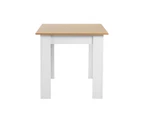 Oikiture 160cm Extendable Dining Table Kitchen Restaurant Cafe Table WoodenWhite