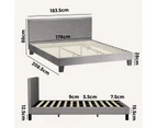 Oikiture Bed Frame King Size Mattress Base Platform Wooden Slats Grey Fabric