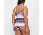 Target Strapless Tie Side Ruched One Piece Bathers - Shape Your Body - Orange