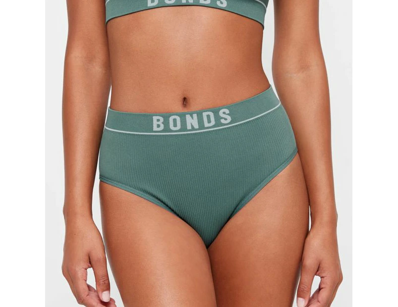 Retro Rib Hi Bikini Briefs - Bonds - Green