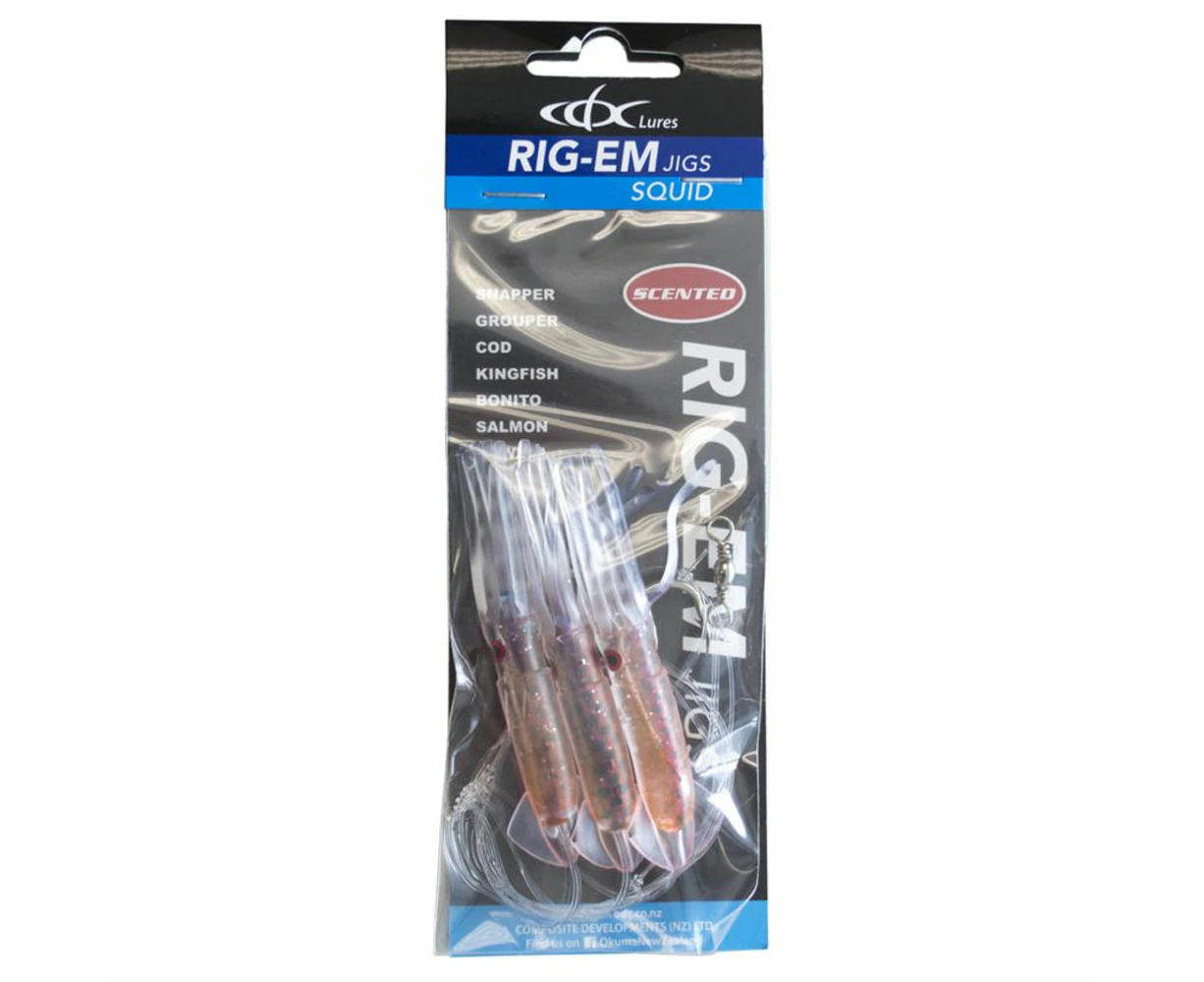 CDX Rig-Em Squid Flasher Rig 9cm Natural Brown