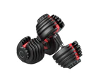 FitnessLab 48kg Adjustable Dumbbells Dumbbell Set Weight Dumbbells Plates Exercise Fitness 2x 24kg