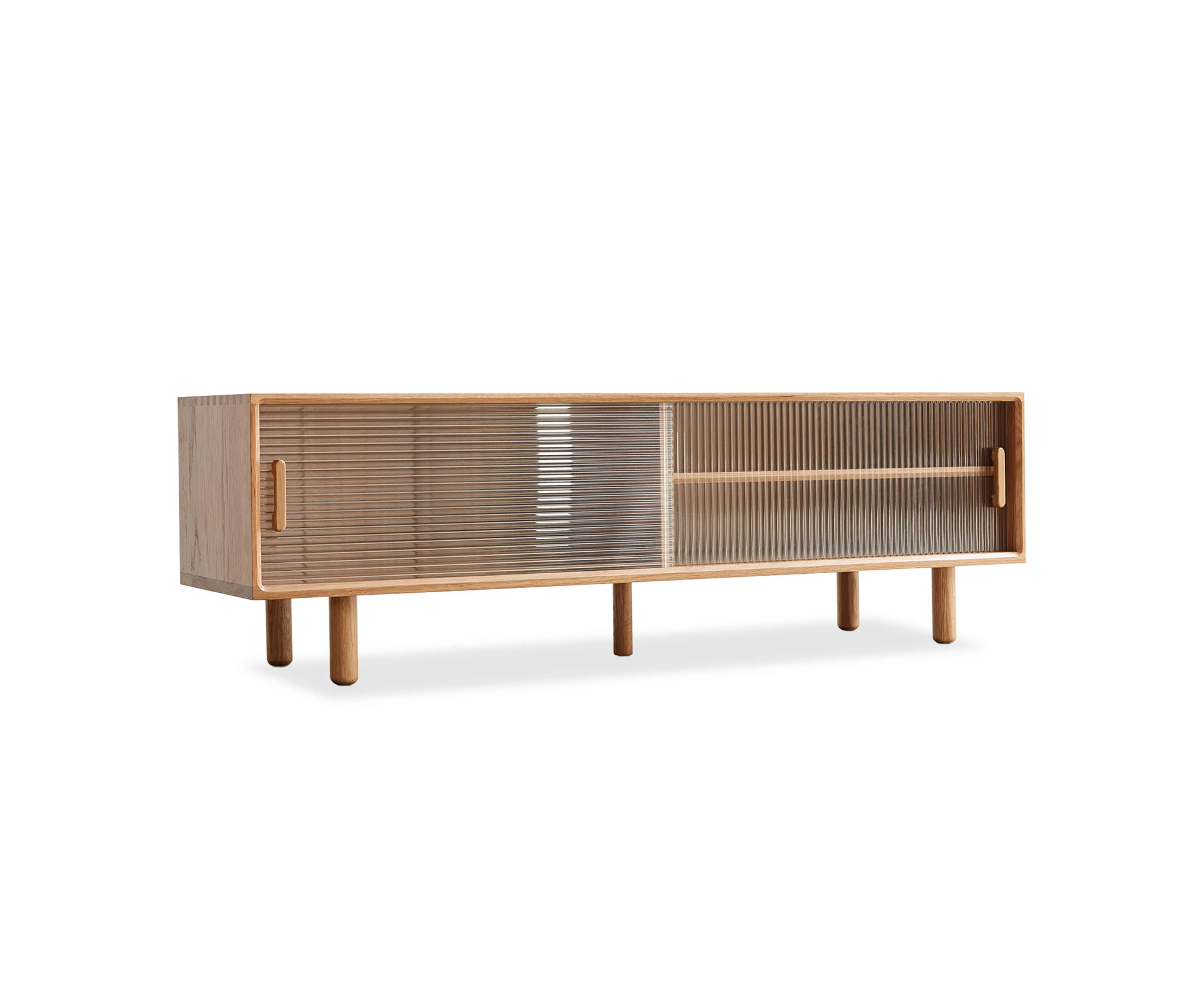 MIUZ Modern TV Cabinet Entertainment Unit Stand Storage Lowline Wooden Scandinavian Solid Oak 130cm