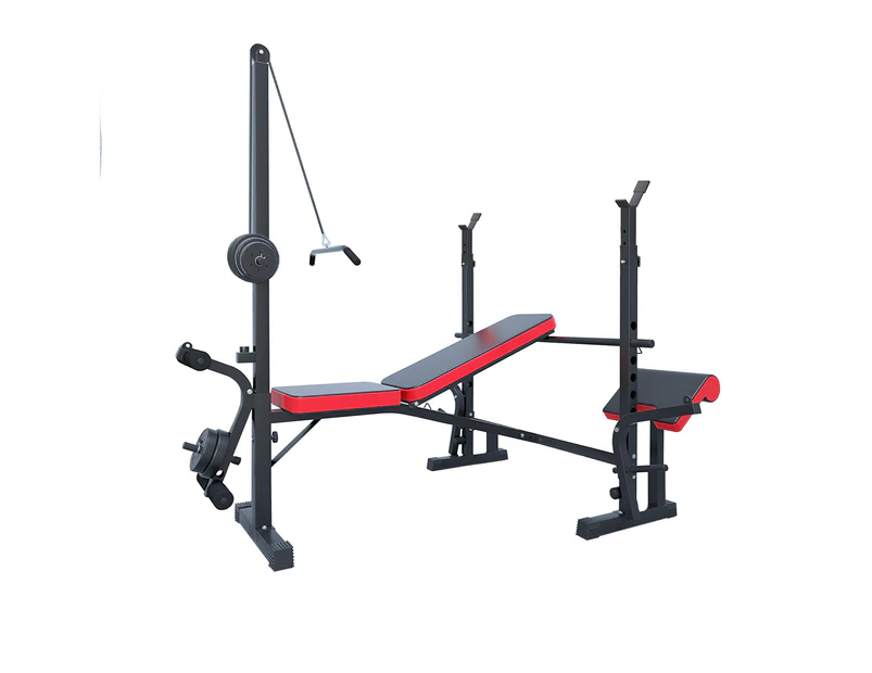 FitnessLab Back Adjustable Weight Bench Press Multi-station Fitness 8in1 Home Gym Equipment Curl