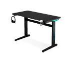 MIUZ Home Office Gaming Desk Computer Study Work Racer Carbon Fiber Table RGB LED 100cm - Black