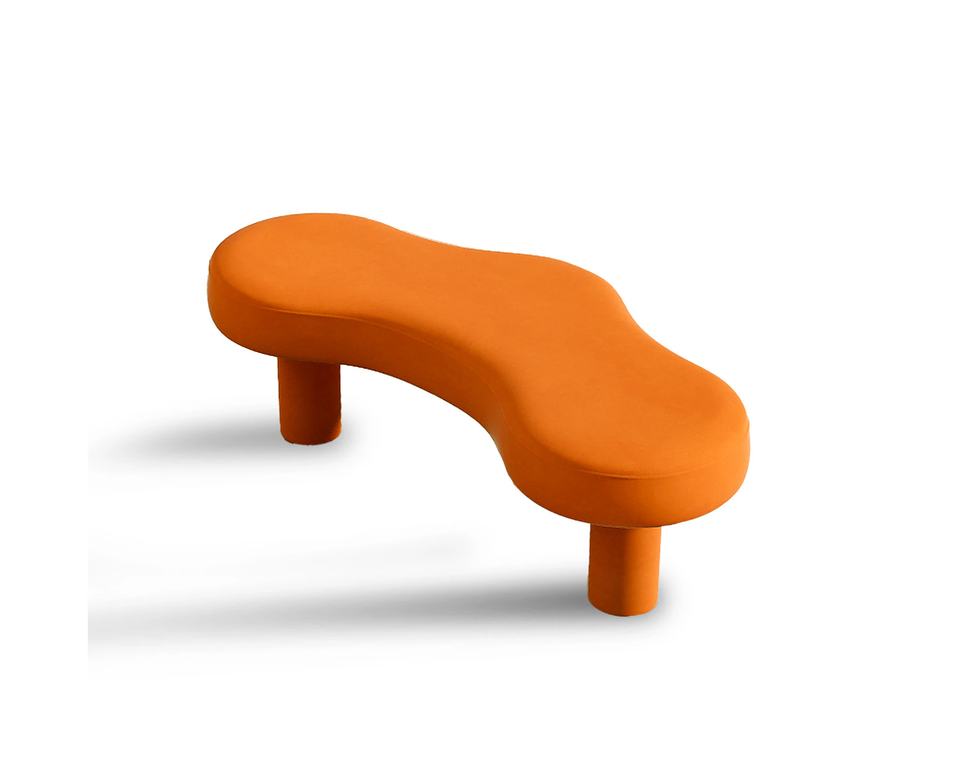 MIUZ Nordic Bench Stool Wooden Padded Seat Living Room Entryway Furniture - Orange