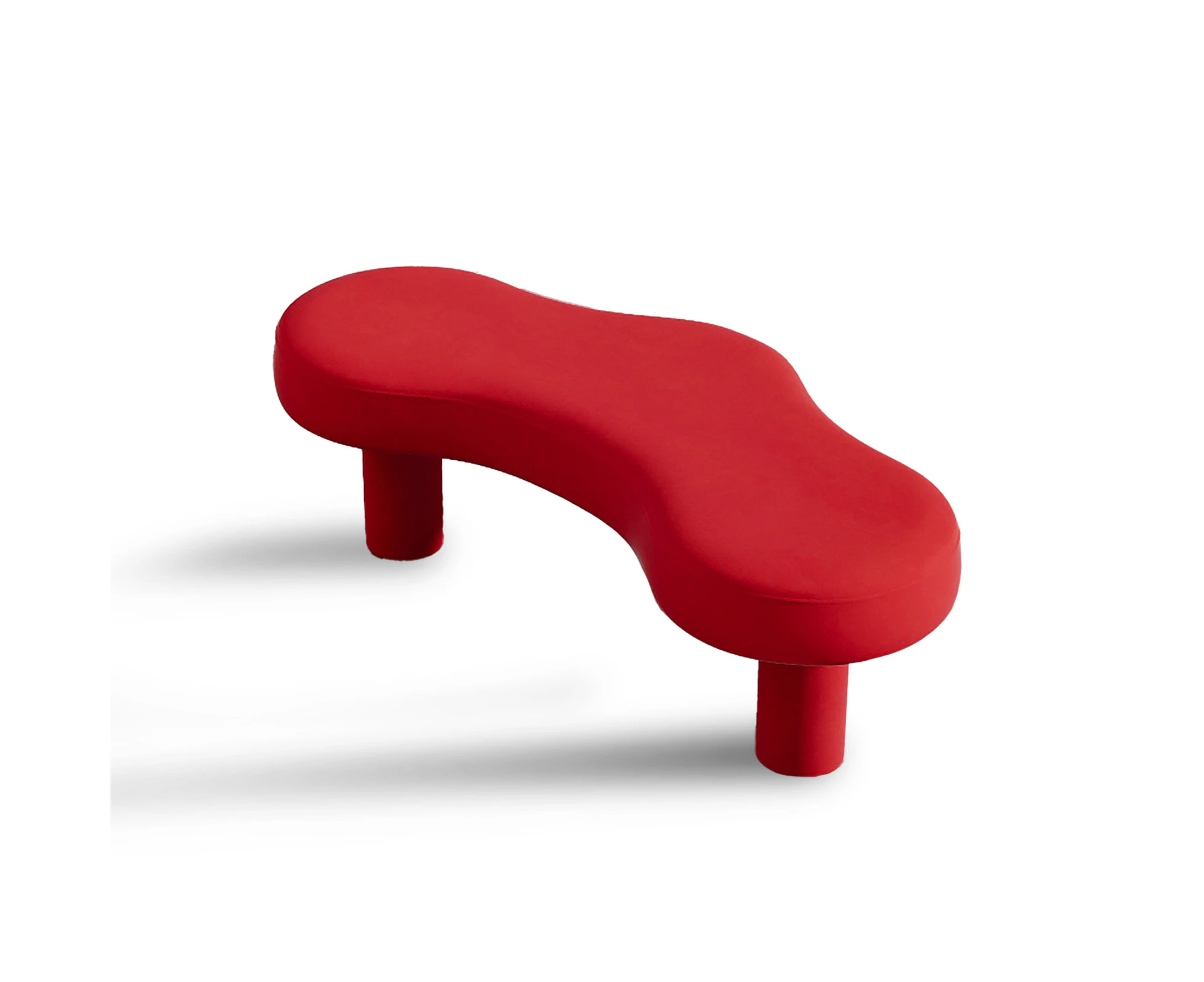 MIUZ Nordic Bench Stool Wooden Padded Seat Living Room Entryway Furniture - Red