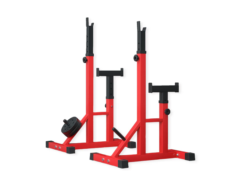 FitnessLab Adjustable Squat Rack Pair Fitness Exercise Weight Lifting Gym Home Gym Barbell Stand