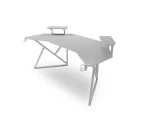 MIUZ White Gaming Desk Large Size Computer Gaming Office Desk Carbon Fiber Table