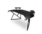 MIUZ Black Gaming Desk Large Size Computer Gaming Office Desk Carbon Fiber Table