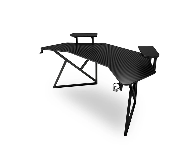 MIUZ Black Gaming Desk Large Size Computer Gaming Office Desk Carbon Fiber Table