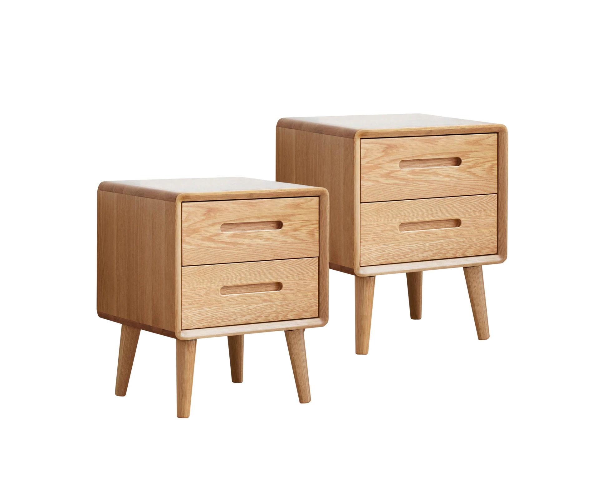 MIUZ 2x Bedside Table Bed Side Tables Drawers Side Tables Solid Timber American Oak Wood Nightstand