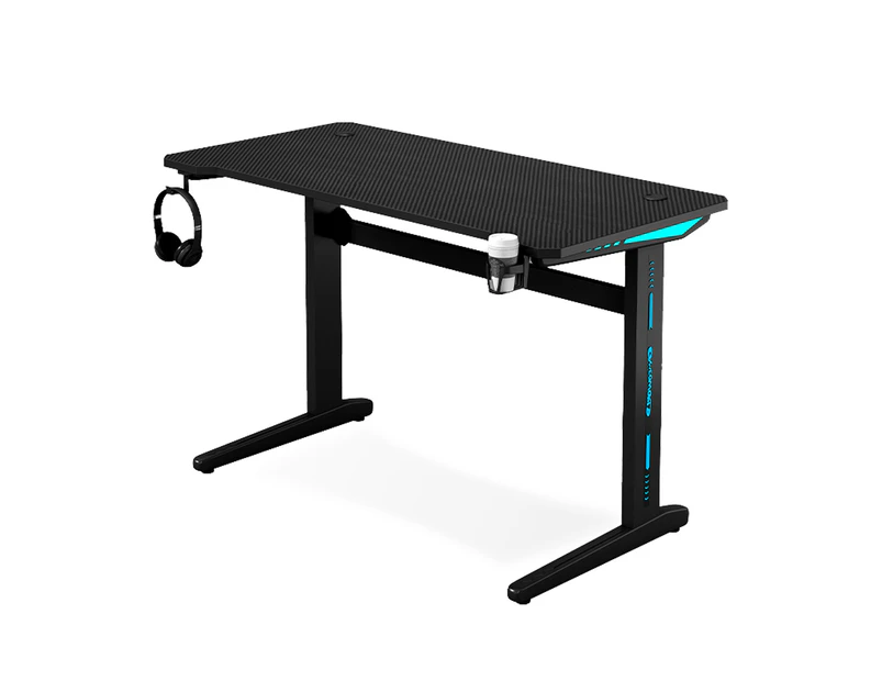 MIUZ Gaming Desk Office Computer Desk Home Study Work Table Racer Carbon Fiber Table RGB LED 140cm