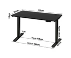 Oikiture 120CM Standing Desk Single Motor Black Frame Black Desktop