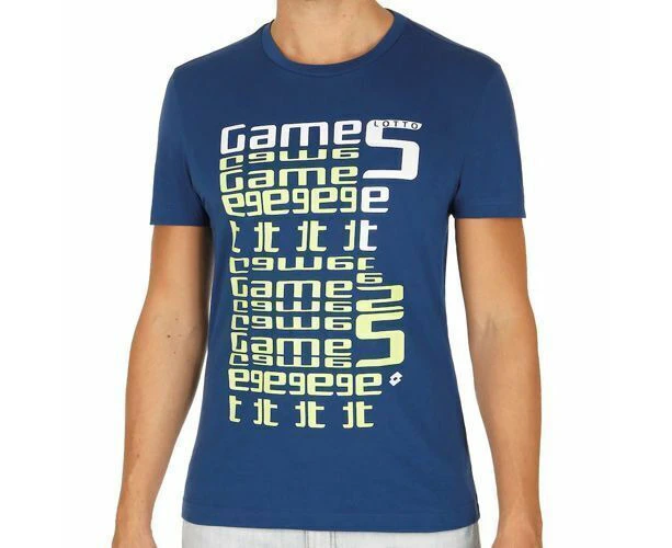 Lotto Mens L73 Tee Shirt Sports Soccer Tennis Training - Blue/Green