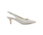 Womens Footwear Alan Pinkus Teagan Silver Fabric Pump