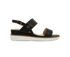 Womens Footwear Ravella Dayton Black Smooth Sandal