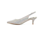 Womens Footwear Alan Pinkus Teagan Silver Fabric Pump