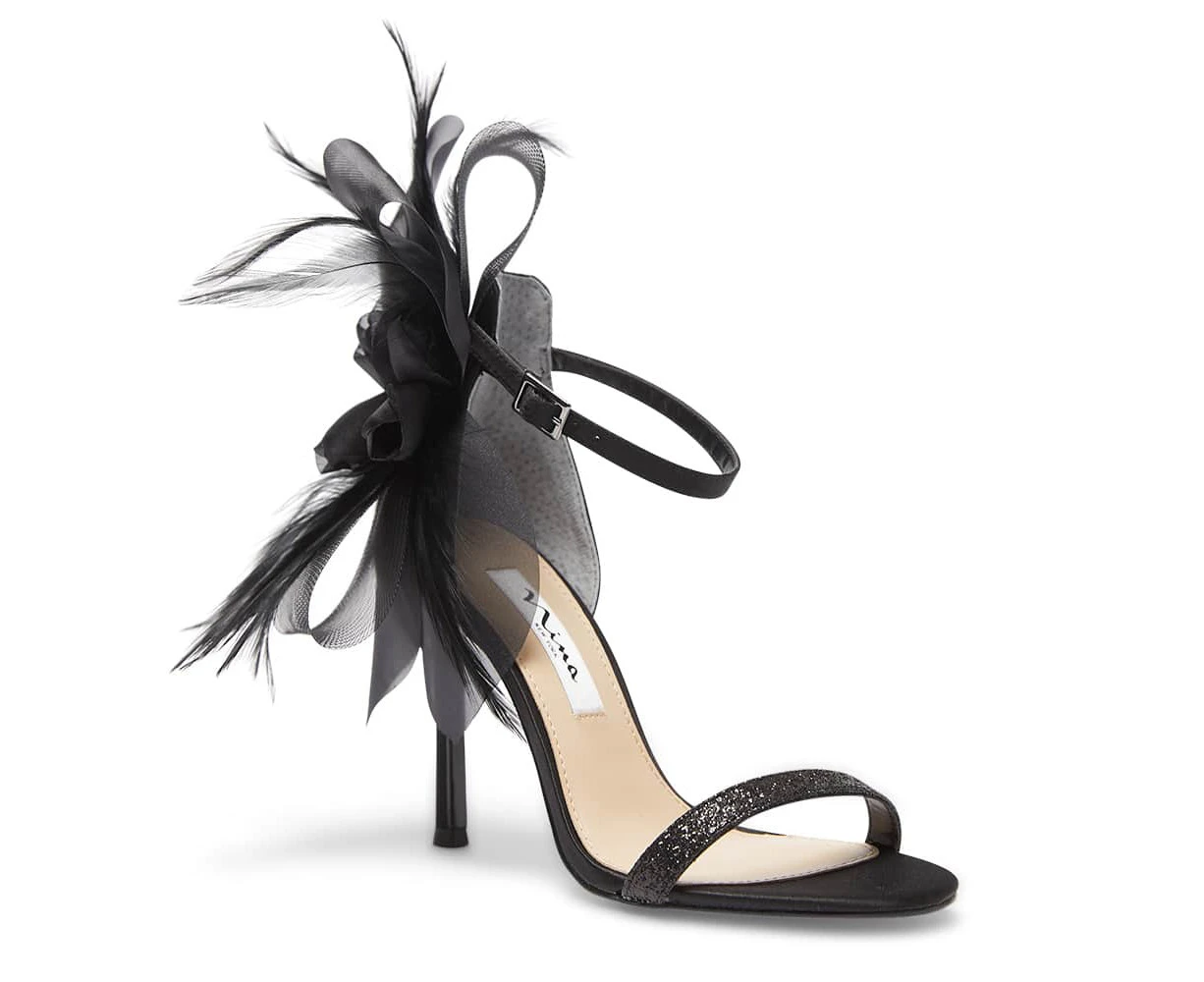 Womens Footwear Nina Dollye Black Satin Sandal