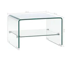 vidaXL Coffee Table Accent Table Furniture Clear Tempered Glass Multi Sizes