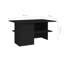 vidaXL Coffee Table Black 90x60x46.5 cm Engineered Wood