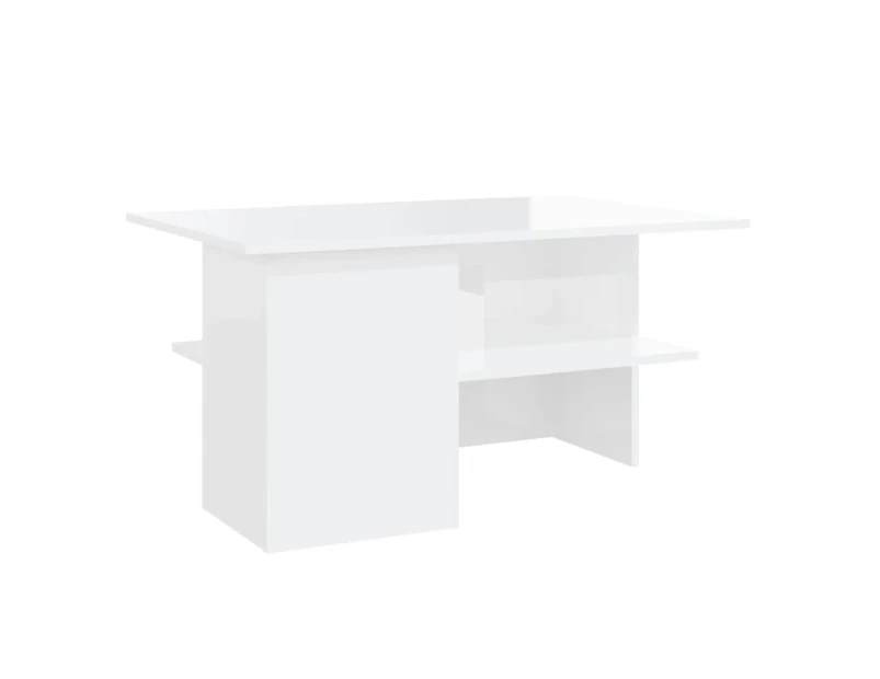 vidaXL Coffee Table High Gloss White 90x60x46.5 cm Engineered Wood