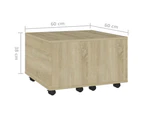 vidaXL Coffee Table Sonoma Oak 60x60x38 cm Engineered Wood