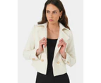 Forcast Women's Scout Cropped Wool Jacket - Ivory