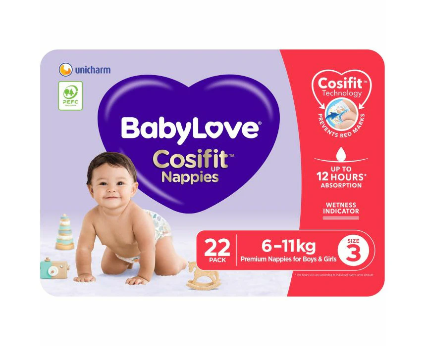 Babylove Cosifit Crawler Convenience Nappies 22 Pack