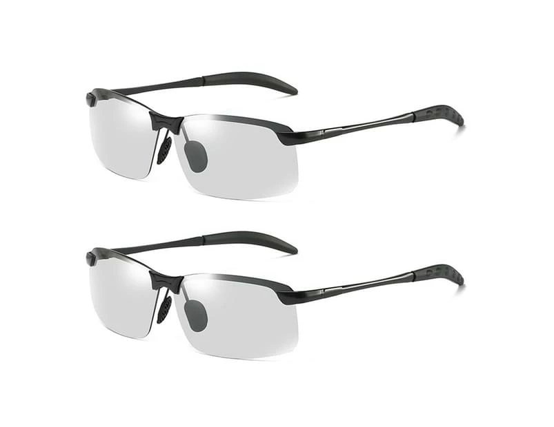 2Pcs Photochromic Polarised Sunglasses