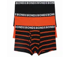 Bonds Men's Everyday Trunks 3-Pack - Red Stripe/Black